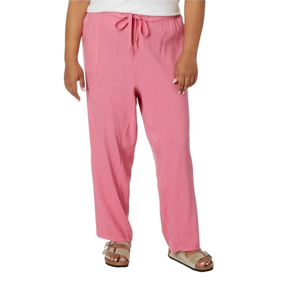 Kut from the Kloth pants Rosalie drawstring linen pink size 2X